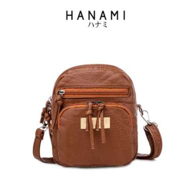 Tas Selempang Wanita Kulit Hecana Sling Bag Premium Korea Coklat Ori Remaja Batam Simple Branded Mur