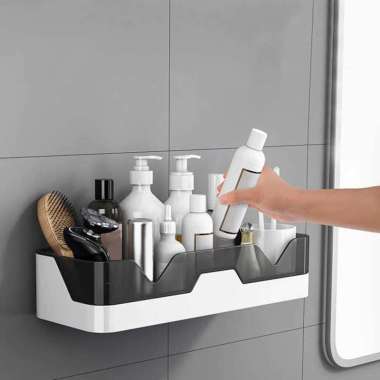 Hoomall Rak Gantung Kamar Mandi Organizer Storage Rack 1P Rak Kamar Mandi Aesthetic Kotak Dinding Te