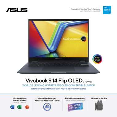 Asus VivoBook S14 Flip OLED TP3402VA [i5-13500H|SSD 512GB|Win11|OHS21] Silver