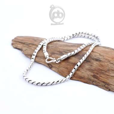 Kalung Buckle Pria Perak Bali 925 Asli Silver Buchero 55 cm