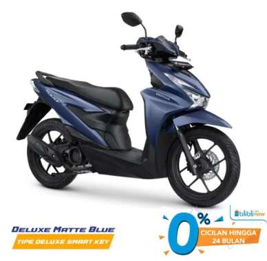New Honda BEAT DELUXE SmartKey CBS ISS Sepeda Motor Matte Blue Banten