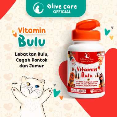 Olive Care Vitamin Kucing BULU untuk Bulu Panjang Lebat, Bulu Halus, Warna Bulu, Cegah Jamur dan Bul