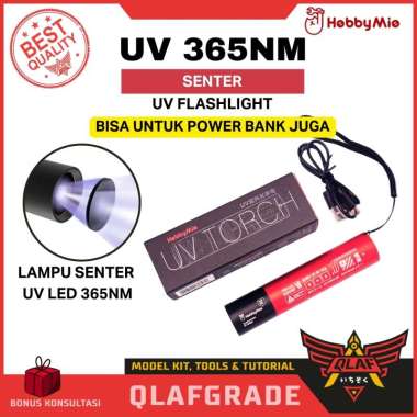 Senter UV 365nm Hobby mio LED UV Flashlight torch - lampu flashlight glow in the dark
