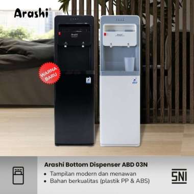 Dispenser ABD03N Arashi Dispenser Air Elektrik 2 Kran Galon Bawah ABD 03N Hitam
