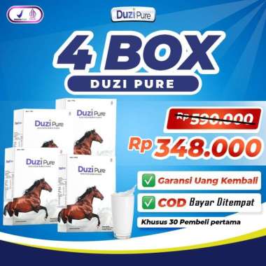 Duzi Pure Susu Kuda Asli Bubuk Herbal Lombok Paket 4 Box
