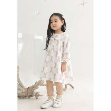 HarlowKids Layla Dress Anak Prempuan, Motif Bouquet Polka Pink M