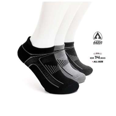 Aerostreet Socks Sport Levi - Kaos Kaki Pria Wanita 1H000 MELANGE CHARCOAL