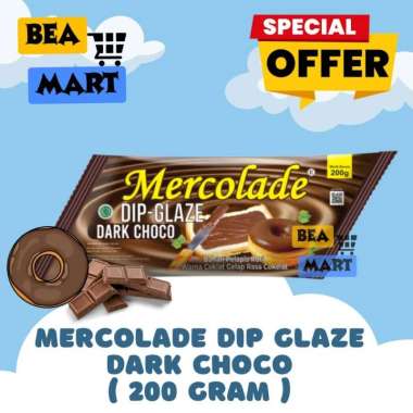 Mercolade Dip Glaze Dark Choco 200 gr | Topping Donat Cair Selai Manis DipGlaze Cokelat Coklat Kemas