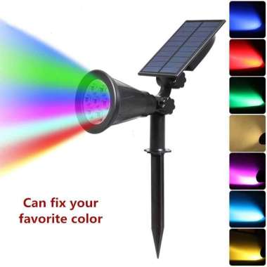 Lampu Taman Energi Solar Waterproof 7 LED RGB 200 Lumens 1.6W TS-G0102 Lampu Sorot Tenaga Lep Gantun