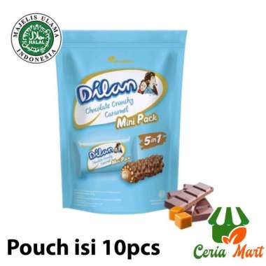 Coklat Dilan Crunchy Caramel Chocolate Roll Pouch isi 10pcs