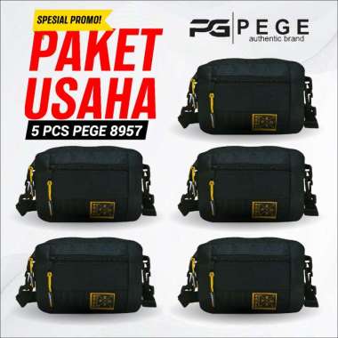 PROMO!!! 5pcs Tas Selempang PEGE Slingbag Casual - PG Paket Usaha 4 PAKET USAHA - B
