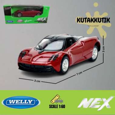 Mainan Mobil Diecast Welly Nex Sedan Sport Pagani Huayra Skala 1:60 Red