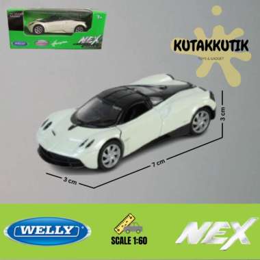 Mainan Mobil Diecast Welly Nex Sedan Sport Pagani Huayra Skala 1:60 White