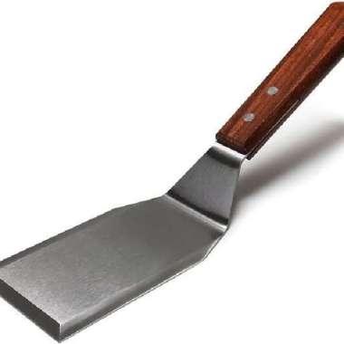Spatula Stainless Gagang Kayu Sutil Sodet Solet Segi Masak Dapur Tumis