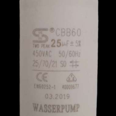 Capacitor 25uf MircoF Pompa Air Jet Pump Wasser PC-250EA