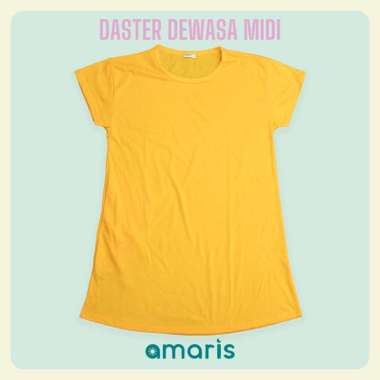 Amaris Daster Midi Lengan Pendek Polos Free Size Kuning Tua