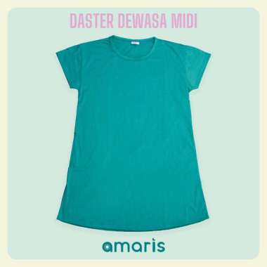 Amaris Daster Midi Lengan Pendek Polos Free Size Hijau Tua