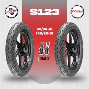 Paket Ban Tubles Motor Batangan CORSA S123 90/90 - 100/80 Ring 18