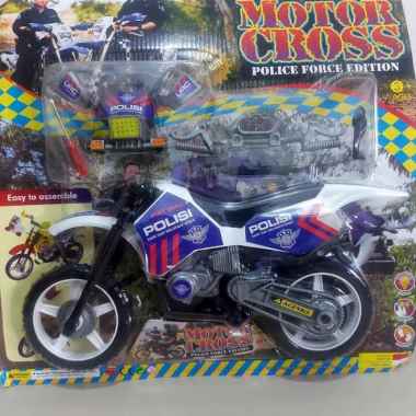 Mainan Motor Polisi Rakit Besar - Miniatur Motor Trail Anak Laki