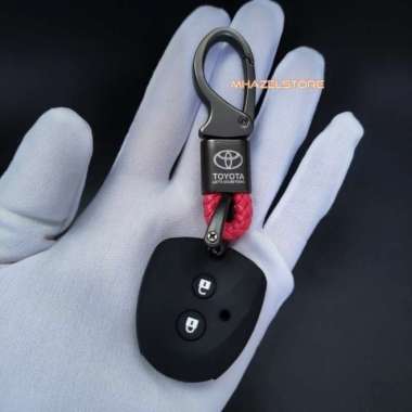 Gantungan kunci keyless cover MOBIL TOYOTA GRAND AVANZA AGYA CALYA GANCI MERAH+CVR