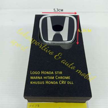 Logo Huruf Emblem Lambang Honda stir crv CRV semua tahun hitam chrome Terbaik