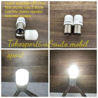 Lampu bohlamp LED Rem stop rem kaki 2 bulat putih led 12v-24v Mobil Terbaik