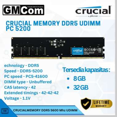 CRUCIAL MEMORY DDR5 5200 Mhz UDIMM 8gb