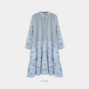 BIGISSIMO - RAELYN TUNIK | ATASAN MIDI DRESS TUNIK BIG SIZE JUMBO 1X (setara XXXL) CLOUDY