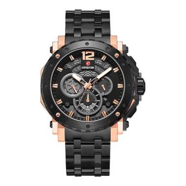 Jam Tangan Expedition Pria Rantai Anti Air Exp 6402 BC Original 100% Black Rosegold