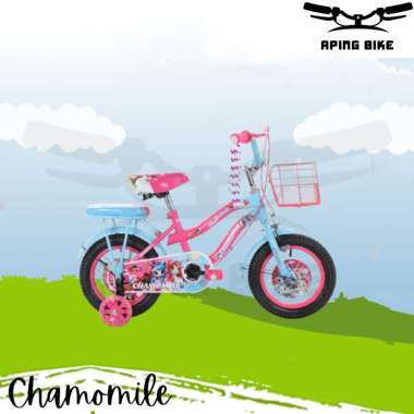 Sepeda Chamomile 1808 12" 16" 18" Sepeda Anak Perempuan Sepeda Mini Keranjang 12 Inch Pink Tosca