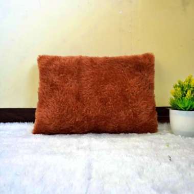 Bantal Sofa/Bantal Tidur Bulu Rasfur 2 Tampilan LP CoklatMuda