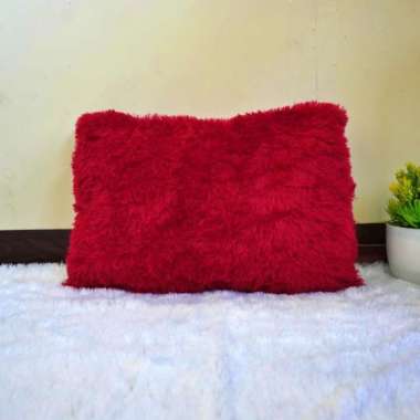 Bantal Sofa/Bantal Tidur Bulu Rasfur 2 Tampilan LP Maroon