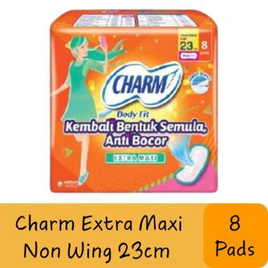 CHARM Pembalut Body Fit Extra Maxi Non Wing 23cm isi 8 Pads
