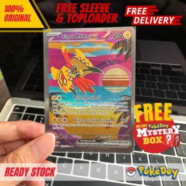 Kartu Pokemon Tapu Koko Ex SAR 219/170 KILAU HITAM Indonesia SV3S TCG