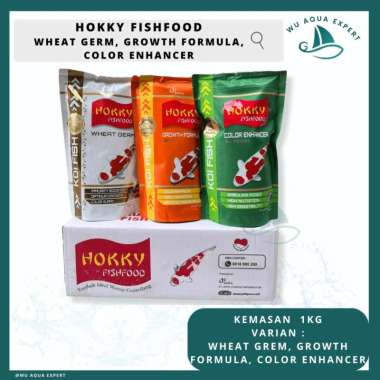 PAKAN KOI HOKKY WHEAT GERM COLOR ENHANCER SPIRULINA GROWTH HIGH FORMULA 1 Kg JAPFA PELET IKAN HIAS A