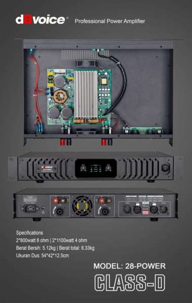 Power dB Voice 28 Power Amplifier dbvoice 28 Power Class D