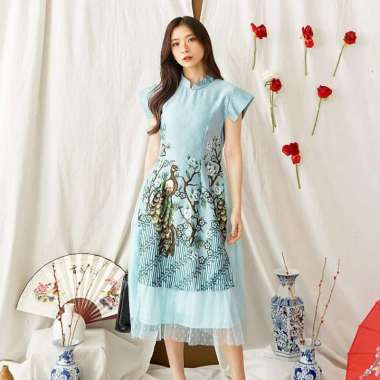 C2W Clothtowear Dress Batik Modern CNY 910-BCY Blue