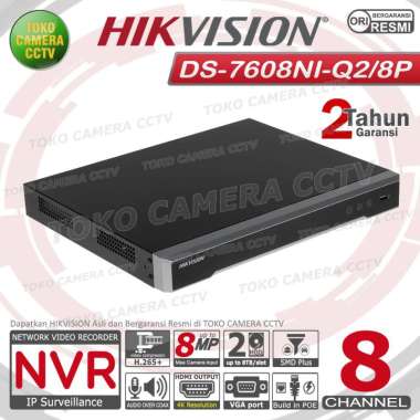 NVR 8 CHANNEL HIKVISION 8MP NVR CCTV POE 8CH 2HDD