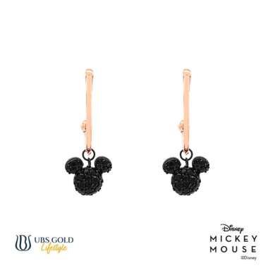 UBS Gold Anting Emas Disney Mickey Mouse - Awy0028 - 17k Rose Black Gold