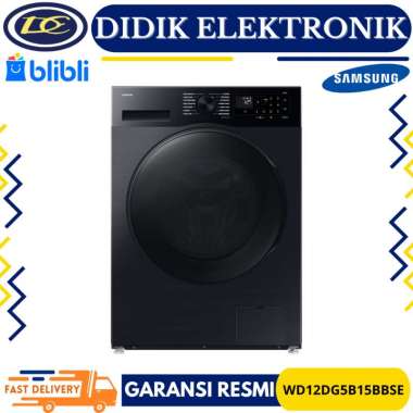 Samsung Mesin Cuci WD12DG5B15BBSE Front Loading Laundry Washer 12Kg & Dryer 7Kg Combo AI Ecobubble