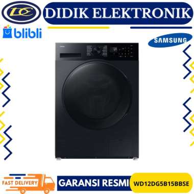 Samsung Mesin Cuci Dryer WD12DG5B15BBSE Front Loading Laundry Washer 12Kg & 7Kg AI Ecobubble