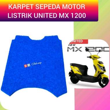Karpet Alas Kaki Sepeda Motor Listrik United MX 1200 Serabut Bihun Premium Biru