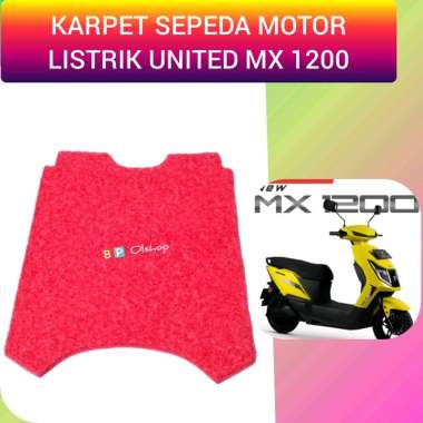 Karpet Alas Kaki Sepeda Motor Listrik United MX 1200 Serabut Bihun Premium Merah