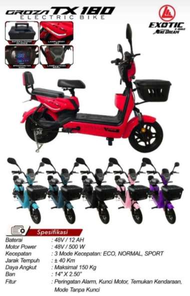 Sepeda Listrik Exotic Groza TX 180 Pink