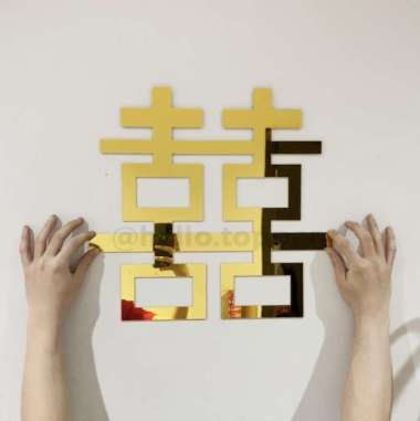 SHUANG XI ACRYLIC GOLD MIRROR BACKDROP SANGJIT SHUANG XI SANGJIT 50cm