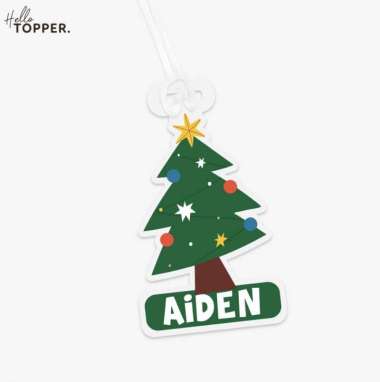 Custom Bag Tag Anak Christmas Gantungan Tas Pohon Natal Luggage Tag