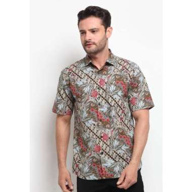 AMK Kemeja Pria Batik Lengan Pendek SHB Elang S/s Abu XL