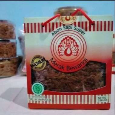 Abon Sapi Asli Boyolali Super Premium no 1 merek merak bwangi 250 gram Pedas