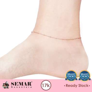 Gelang Kaki Emas Mini Jedar Rose Gold 17K Semar Nusantara