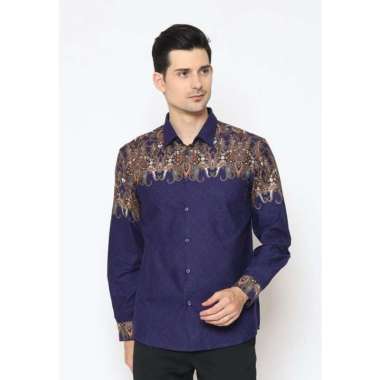 AMK Kemeja Pria Batik Lengan Panjang SH Laksana L/s Navy S